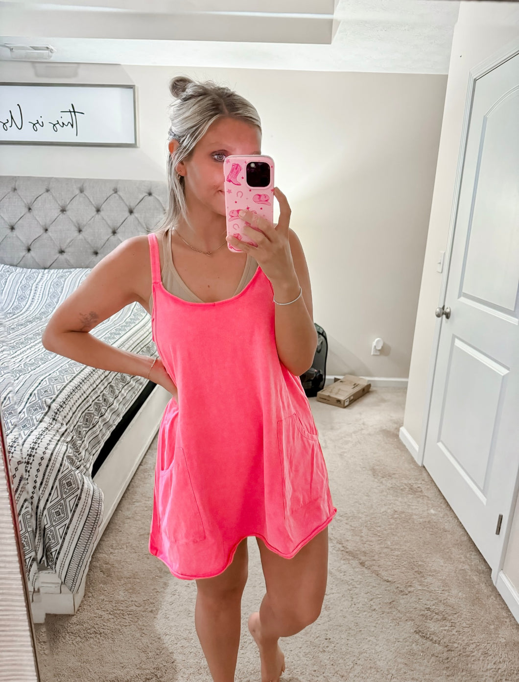 Rylie Mini Dress w/ Built In Shorts - Pink