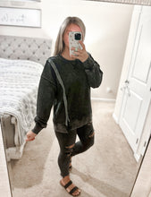 Load image into Gallery viewer, Autumn French Terry Oversized Top - Black
