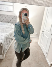 Load image into Gallery viewer, Autumn French Terry Oversized Top - Denim
