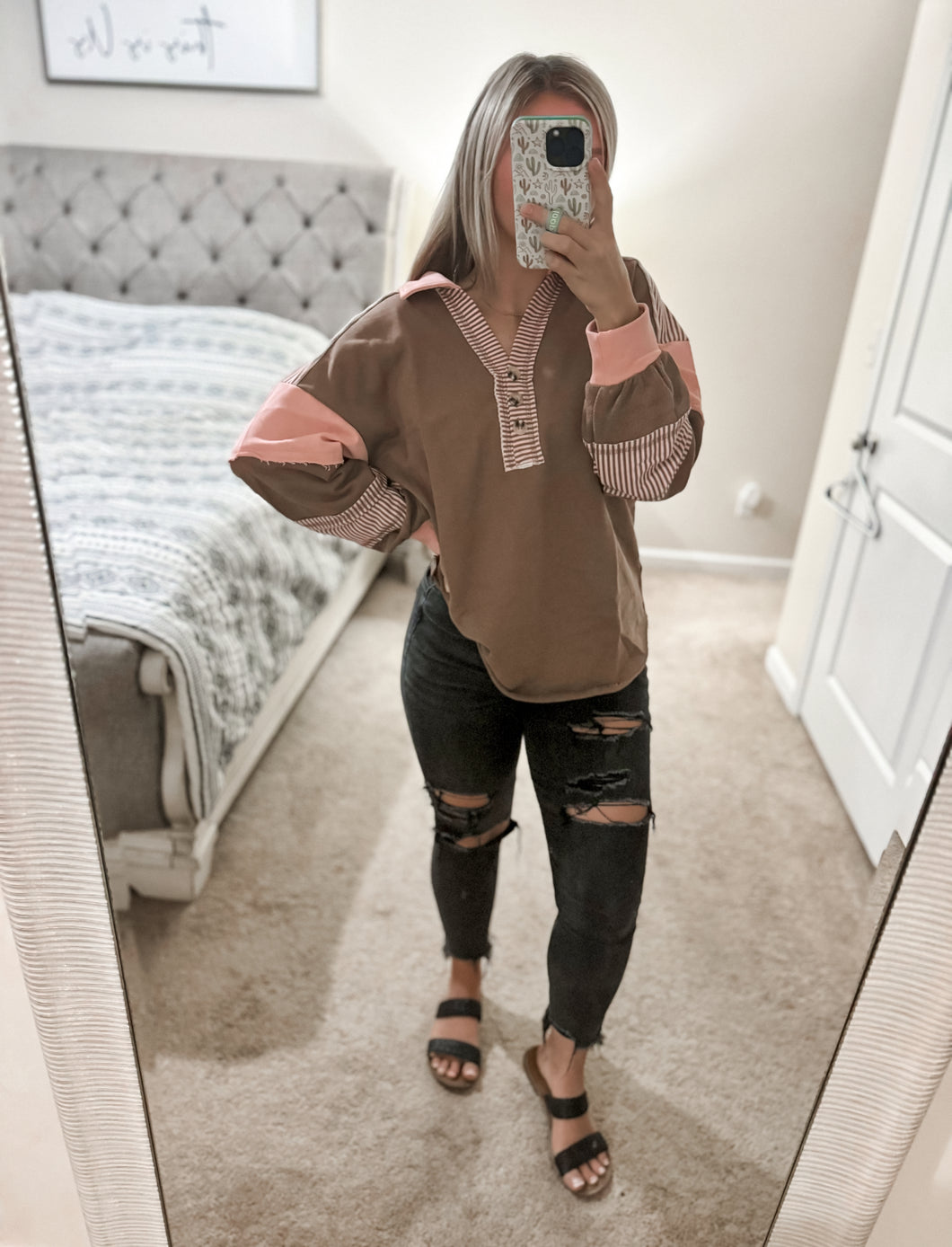 Jessie Color Block Oversized Top