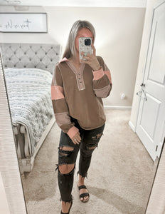 Jessie Color Block Oversized Top