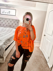 Spring Has Sprung Embroidered Top - Apricot