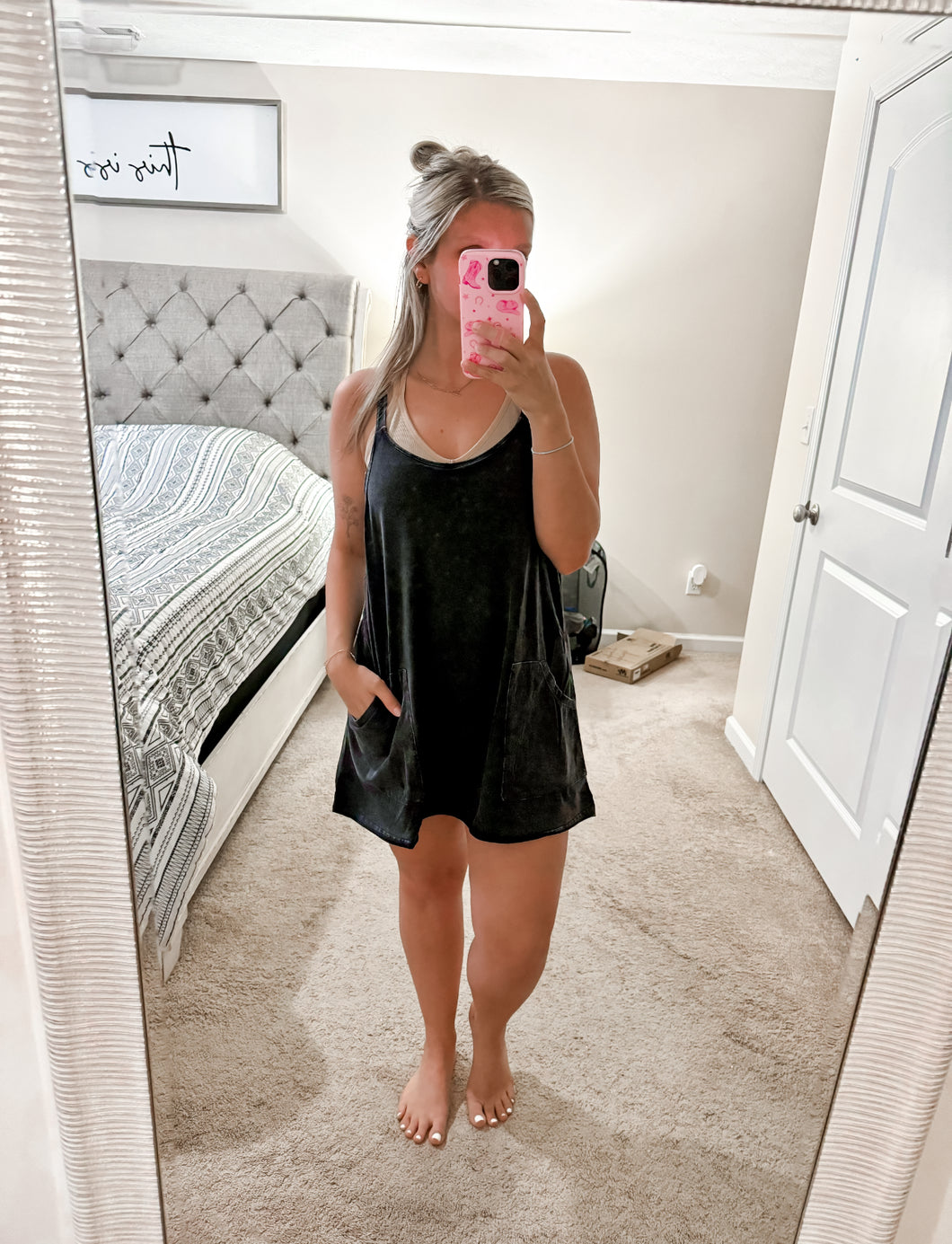 Rylie Mini Dress w/ Built In Shorts - Black