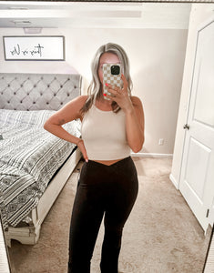 Grace High Neck Ribbed Crop Top