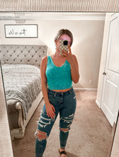 Load image into Gallery viewer, Bri Washed Ribbed Tank Top - Teal
