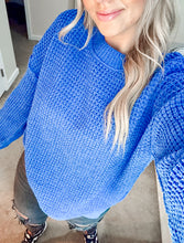 Load image into Gallery viewer, Stay Comfy Oversized Knit Sweater - Royal Blue
