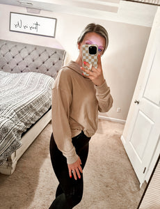 Ellie Ribbed Crop Hoodie