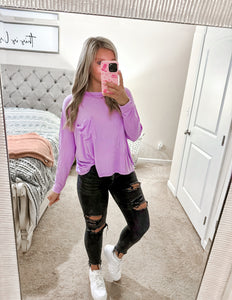 Bailey Ribbed Top - Lavender