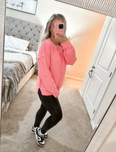 Load image into Gallery viewer, Stay Comfy Oversized Knit Sweater - Pink
